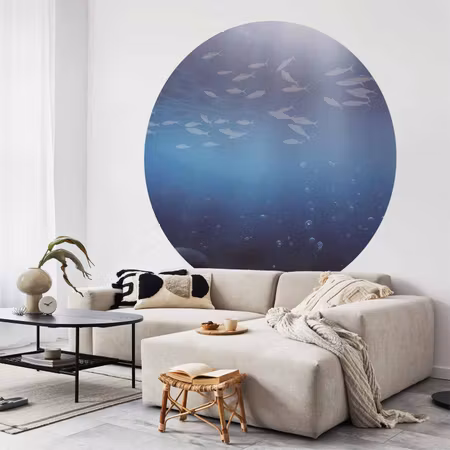 Rund fototapet - Fish in the depths
