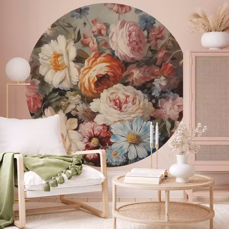 Rund fototapet - The scent of garden flowers