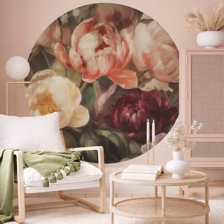 Rund fototapet - Charismatic peonies