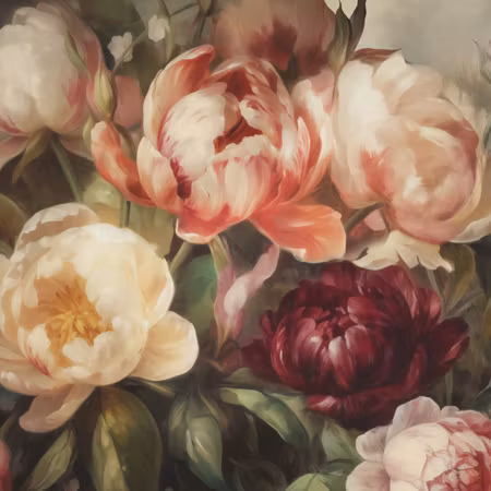 Rund fototapet - Charismatic peonies