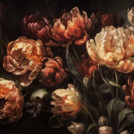 Rund fototapet - Blooming tulips