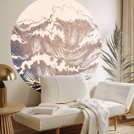 Rund fototapet - Giant waves