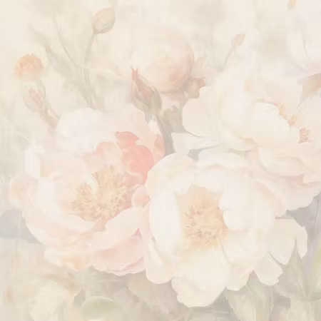 Rund fototapet - Peonies in the mist