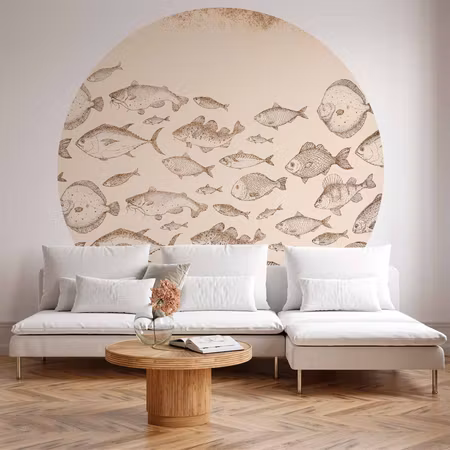 Rund fototapet - Subtle fish