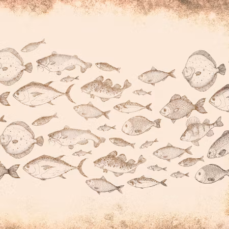 Rund fototapet - Subtle fish