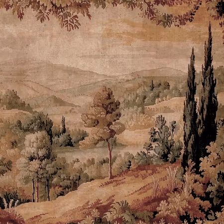 Rund fototapet - Mediterranean landscape old with