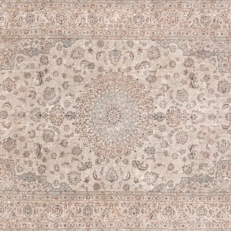 Rund fototapet - Sand carpet worn persian carpet