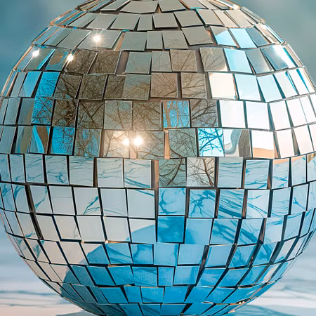 Rund fototapet - Sky blue disco ball