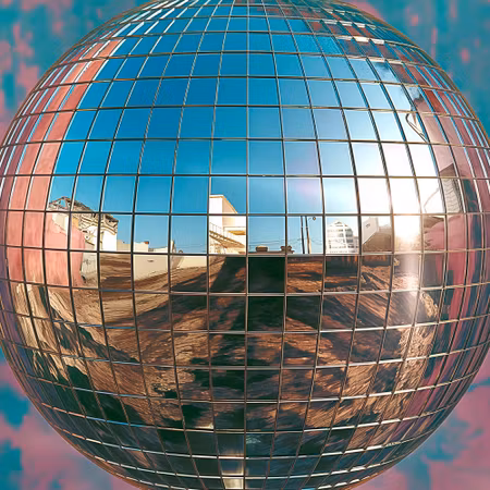 Rund fototapet - Platinum disco ball