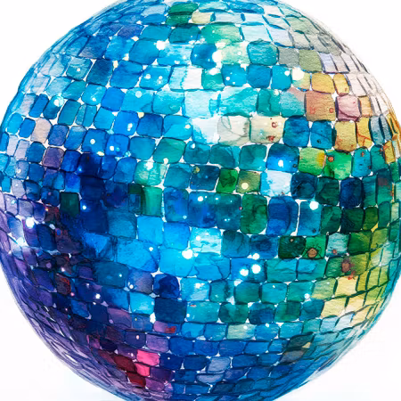 Rund fototapet - Turquoise disco ball