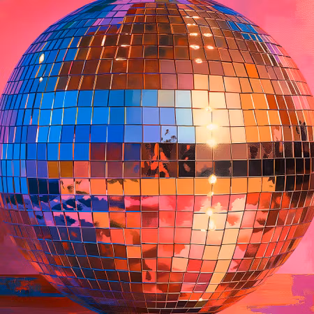 Rund fototapet - Old gold disco ball