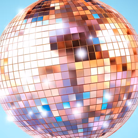 Rund fototapet - Rose gold disco ball