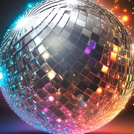 Rund fototapet - Silver disco ball