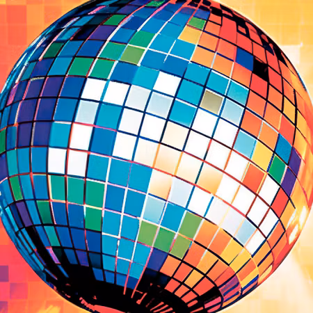 Rund fototapet - Blue disco ball