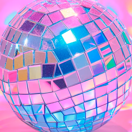 Rund fototapet - Pink disco ball