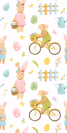 Tapet - Bunny idyll