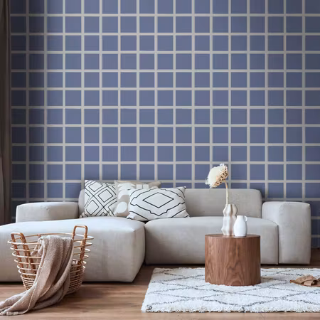 Tapet - Lines and symmetry expressive white grid