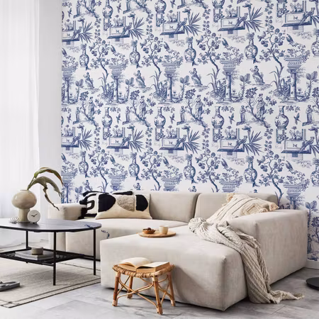 Tapet - Blue antique a delicate pattern with greek