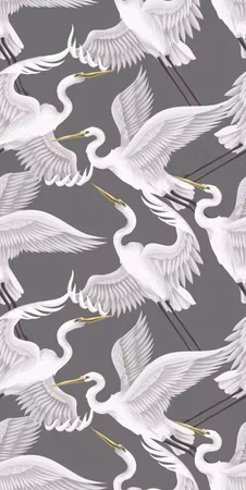 Tapet - Flying birds a delicate pattern of white