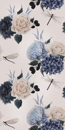 Tapet - Roses and hydrangeas