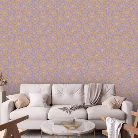 Tapet - Cute light-beige little flowers small
