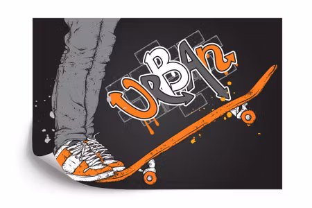 Fototapet - Skater and skateboard