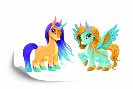 Fototapet - Unicorn and pegasus