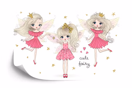 Fototapet - Fairies with wings