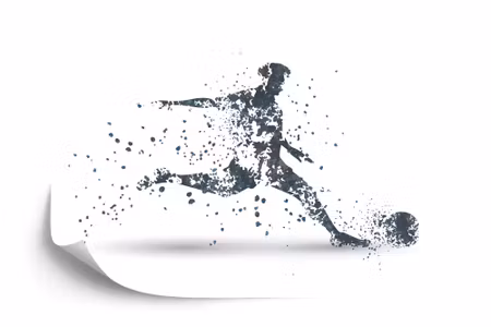 Fototapet - Soccer player in shades of gray