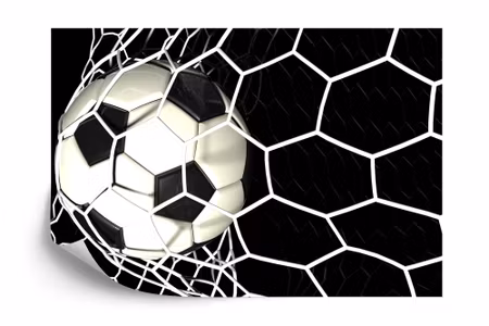 Fototapet - 3D soccer ball in net