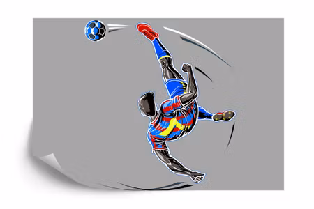 Fototapet - Football player doing a flip