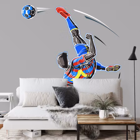 Fototapet - Football player doing a flip
