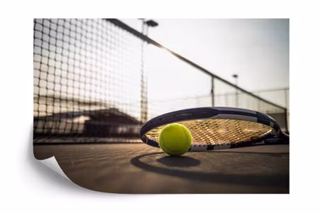 Fototapet - Tennis ball with racket