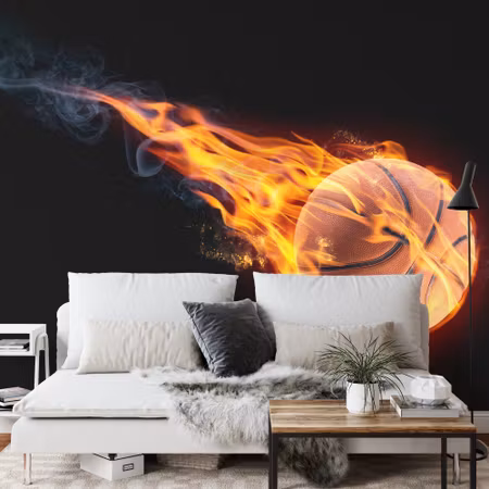 Fototapet - Fiery basketball