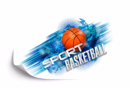 Fototapet - Basketball in a modern style