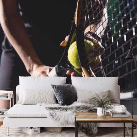 Fototapet - Serving tennis player