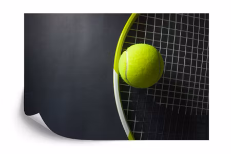 Fototapet - Tennis ball on a racket