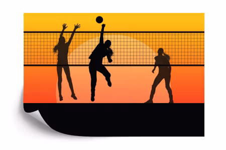 Fototapet - Volleyball players during the game