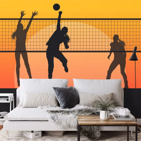 Fototapet - Volleyball players during the game