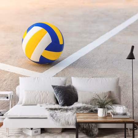 Fototapet - Volleyball near the white line