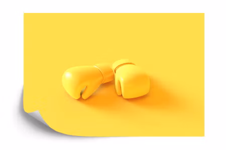 Fototapet - Yellow boxing gloves