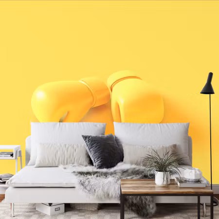 Fototapet - Yellow boxing gloves