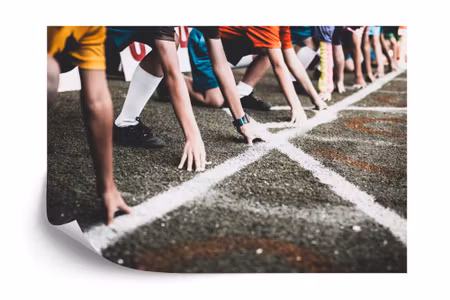 Fototapet - Sports competition in running 3D