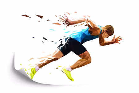 Fototapet - Running man in a geometric pattern