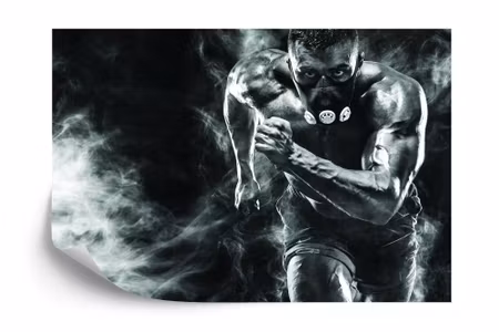 Fototapet - Athletic running man in a mask