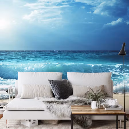 Fototapet - Beach sea waves