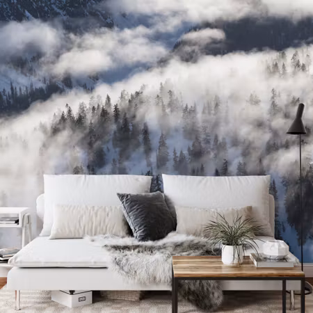 Fototapet - Forest in fog