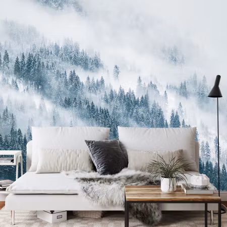 Fototapet - Forest in fog