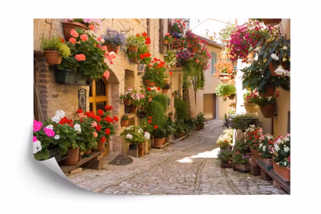 Fototapet - Alley flowers