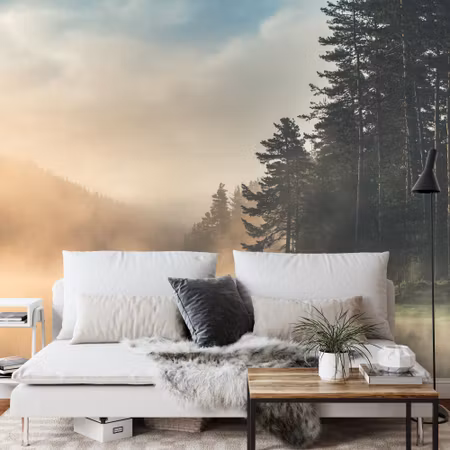 Fototapet - Forest in fog